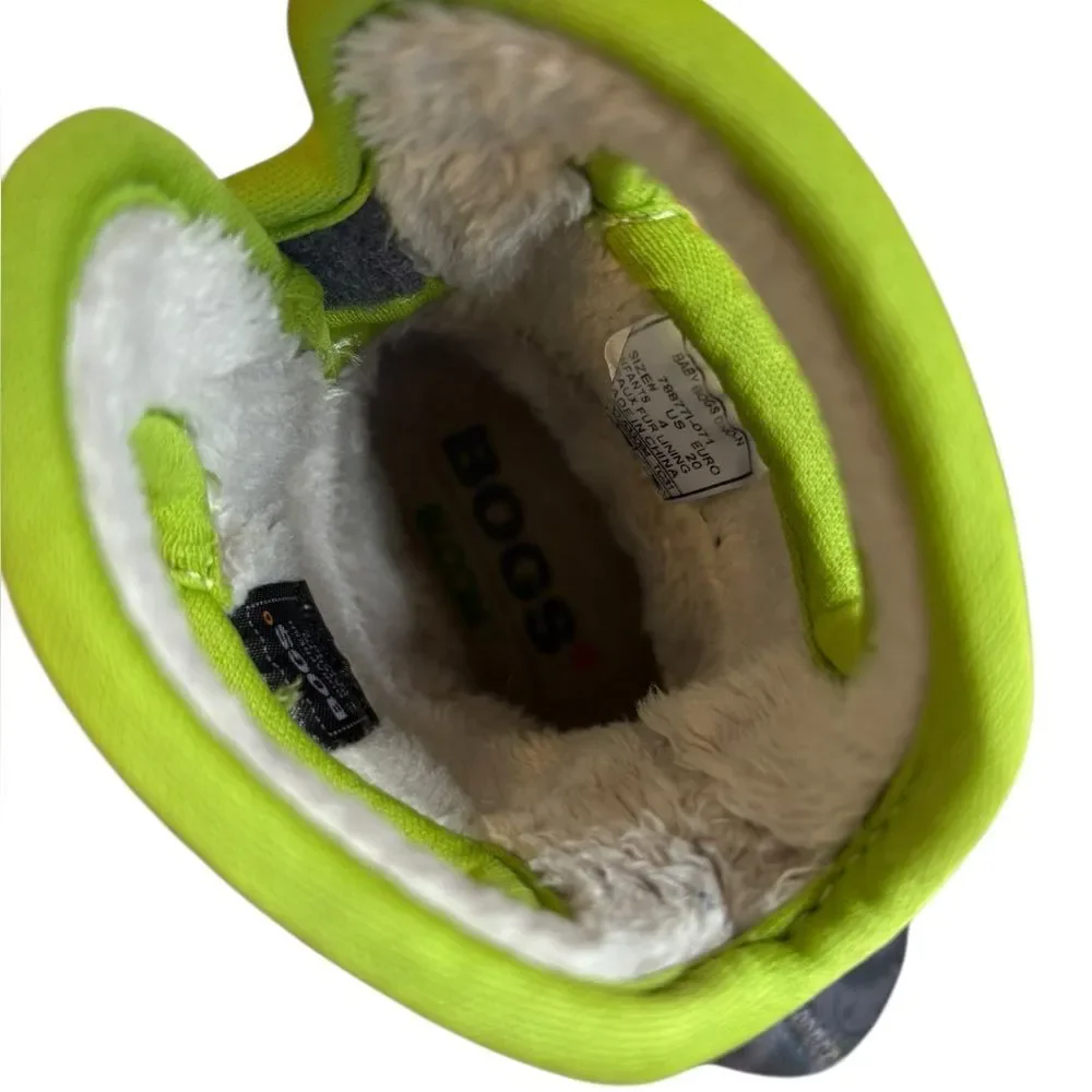 Bogs Cool Dino Print Boots Baby Size 4 Gray and Green